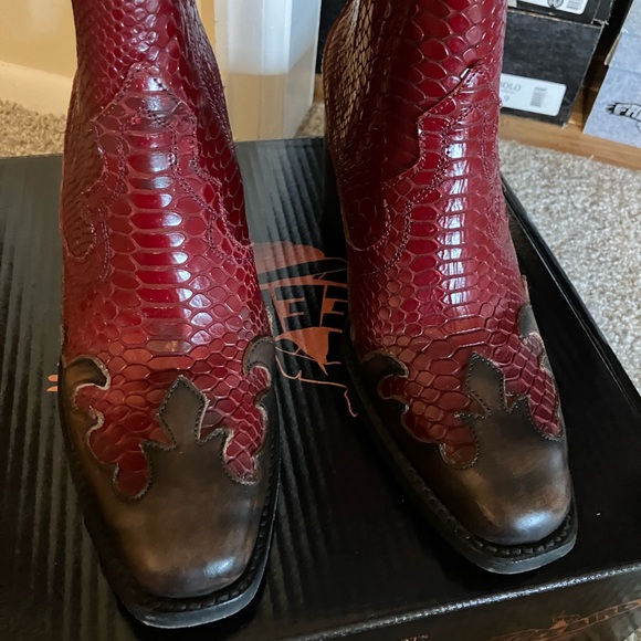 Freebird by Steven “Paula” Booties – Size 8 – Red/Brown Croc – EUC - Picture 3 of 12